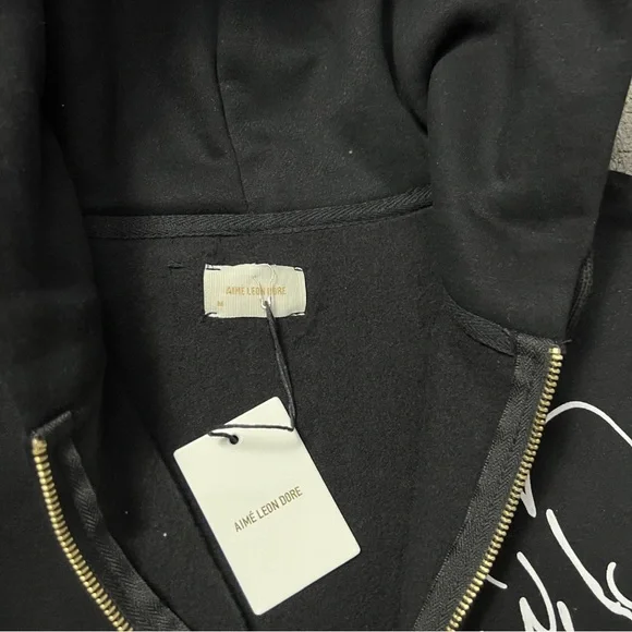 Aime Leon Dore Black Zip-Up Hoodie with White DoveGraphics - Picture 7 of 10